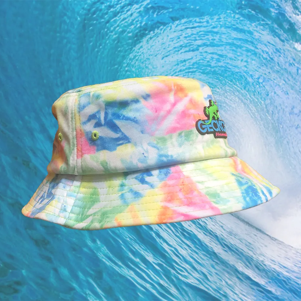 Gecko Hand-Painted Tie Dye Bucket Hat