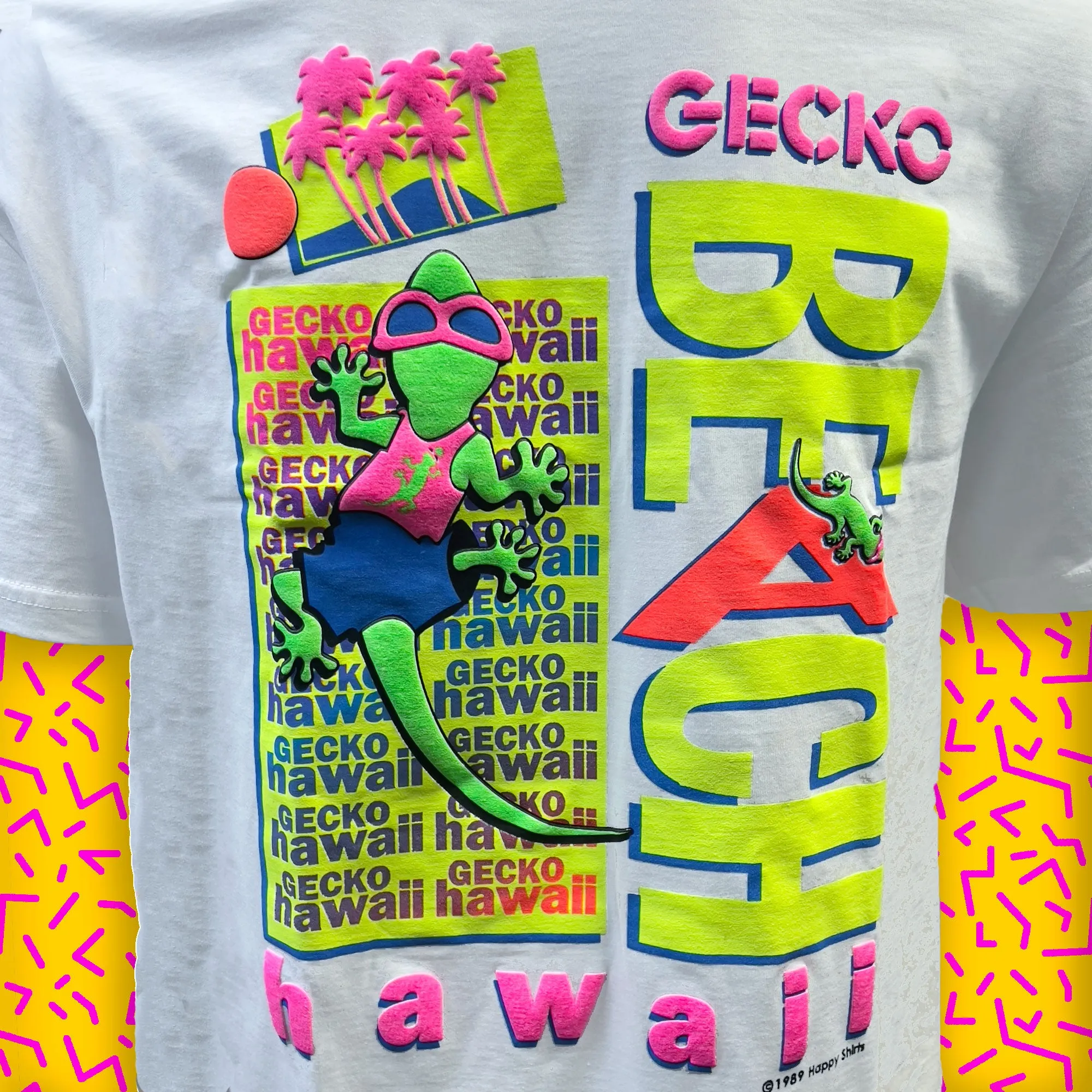 Gecko Postcard '89 - White Tee