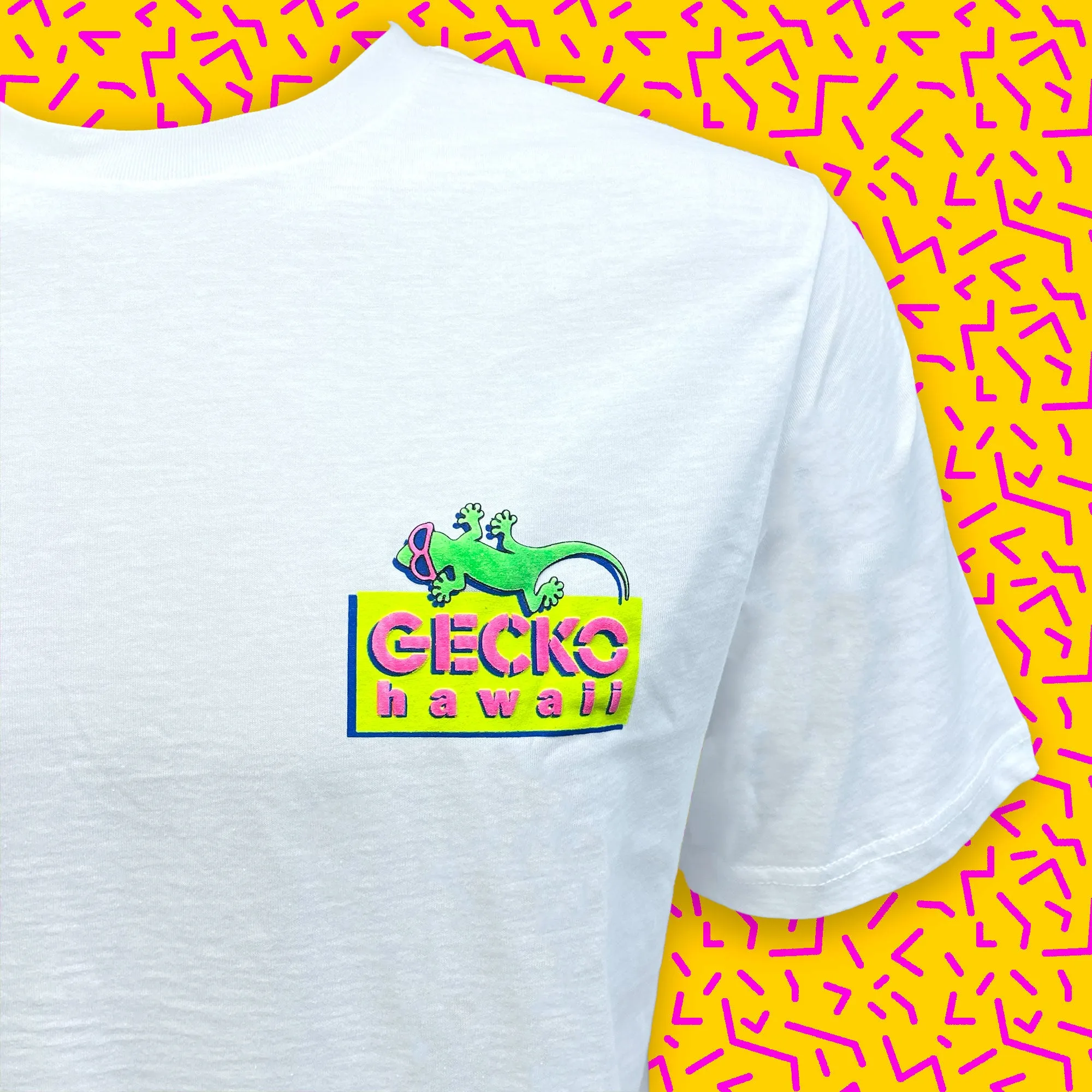 Gecko Postcard '89 - White Tee