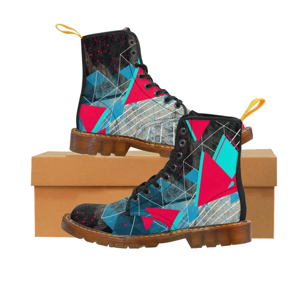 Geometric abstract Men's Canvas Boots