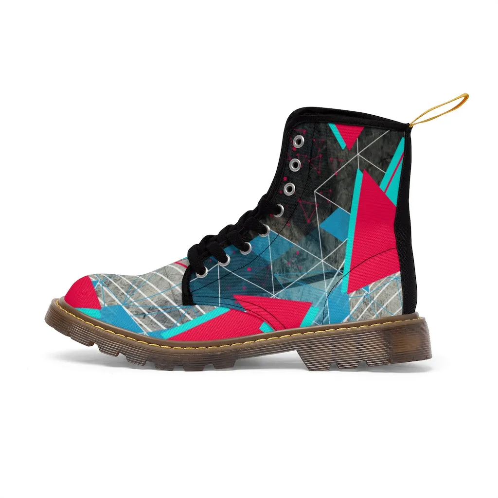 Geometric abstract Men's Canvas Boots