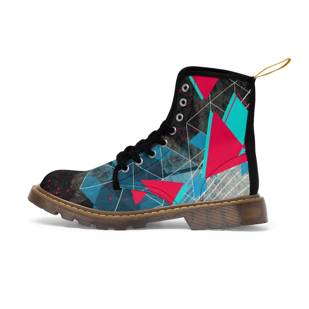 Geometric abstract Men's Canvas Boots