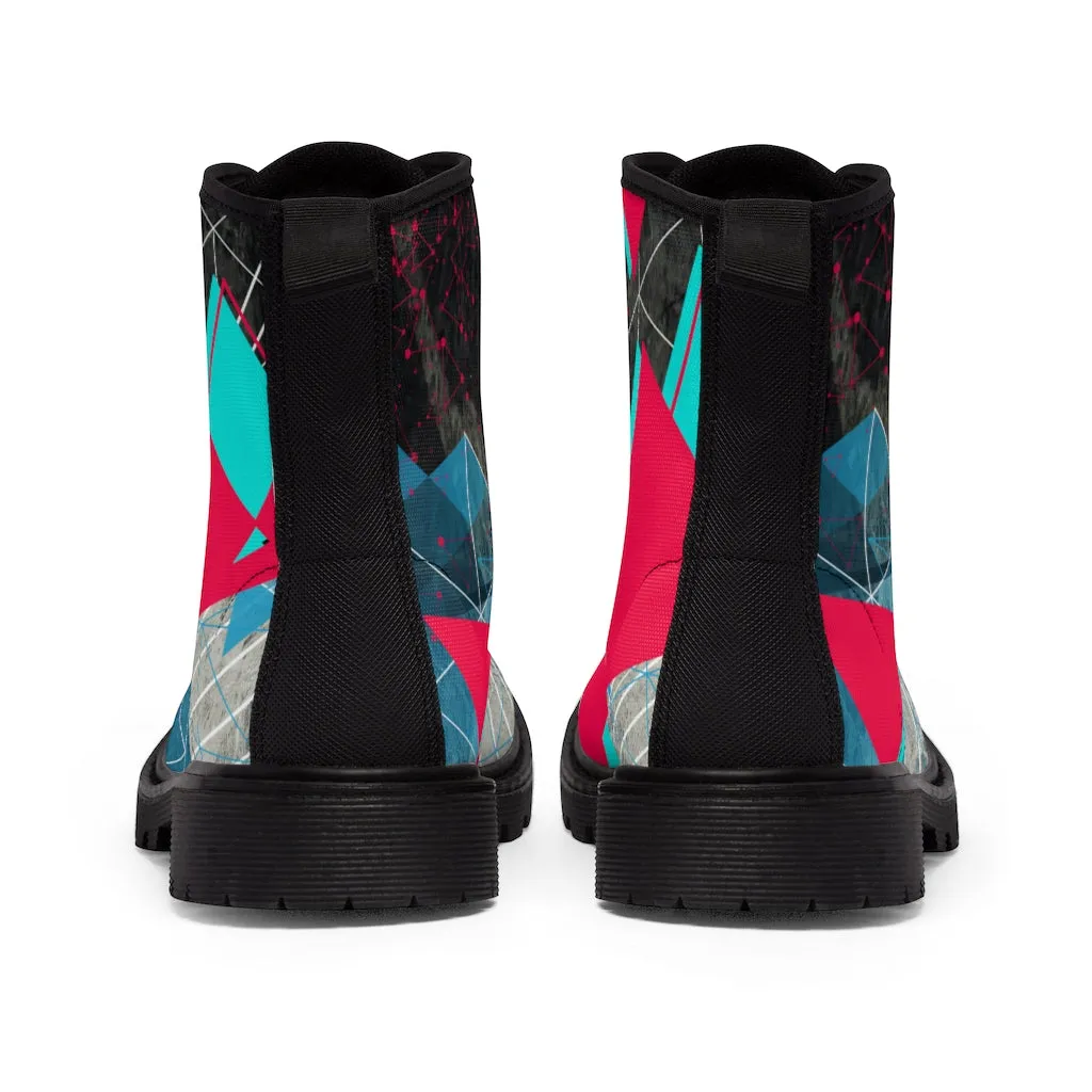 Geometric abstract Men's Canvas Boots