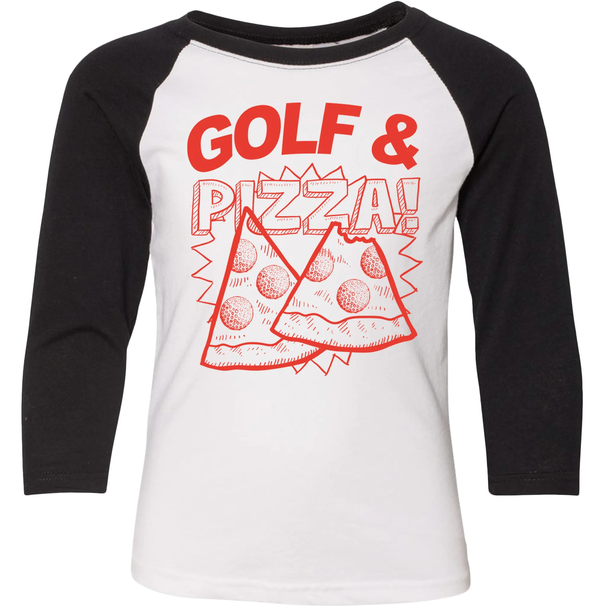 Golf & Pizza Kids Raglan T-Shirt