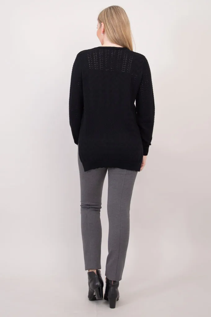 Greta Sweater, Black, Cotton