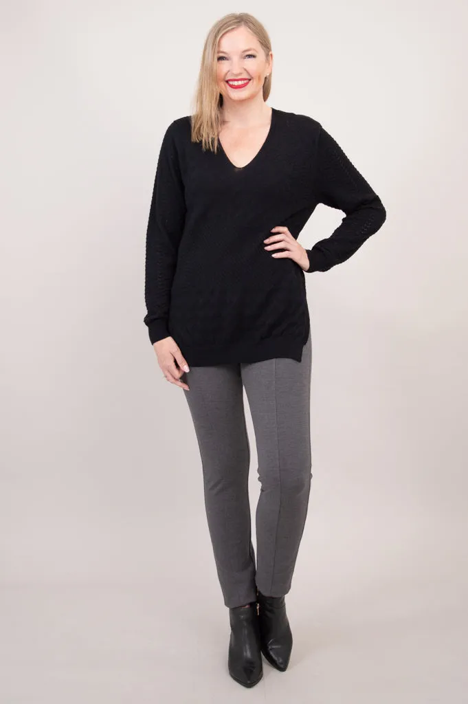 Greta Sweater, Black, Cotton