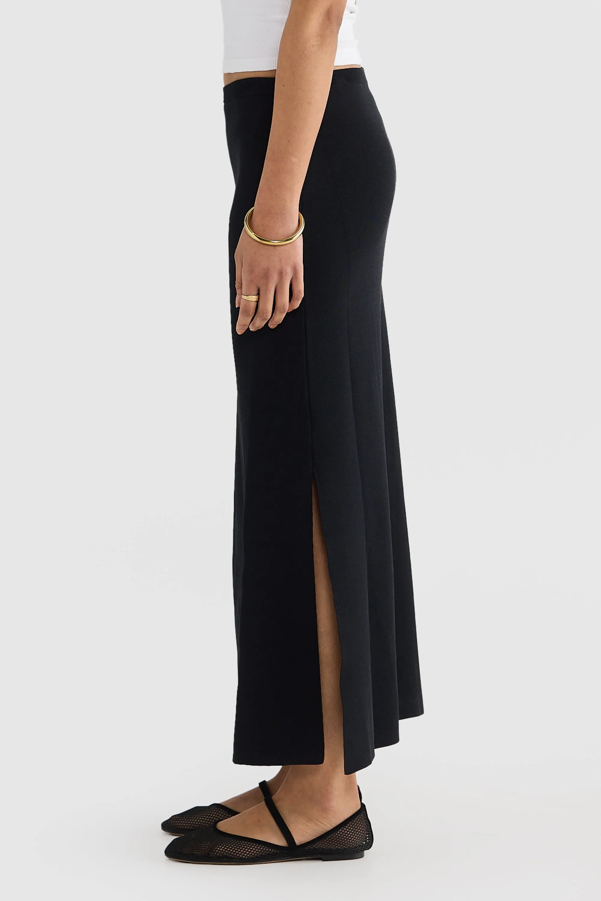 Hadley Knit Maxi Skirt Black