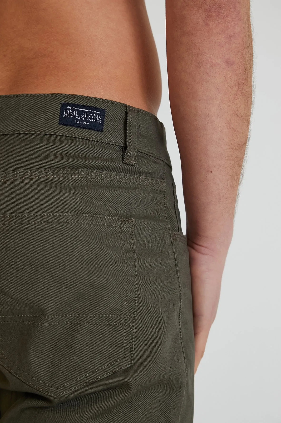 Hawkins 5 pocket chino pant in premium cotton twill - Olive