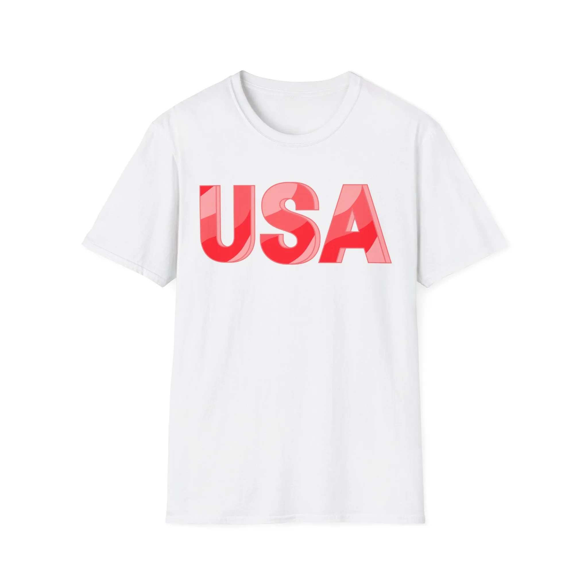 Heat Wave Pink and Coral USA Graphic T-Shirt