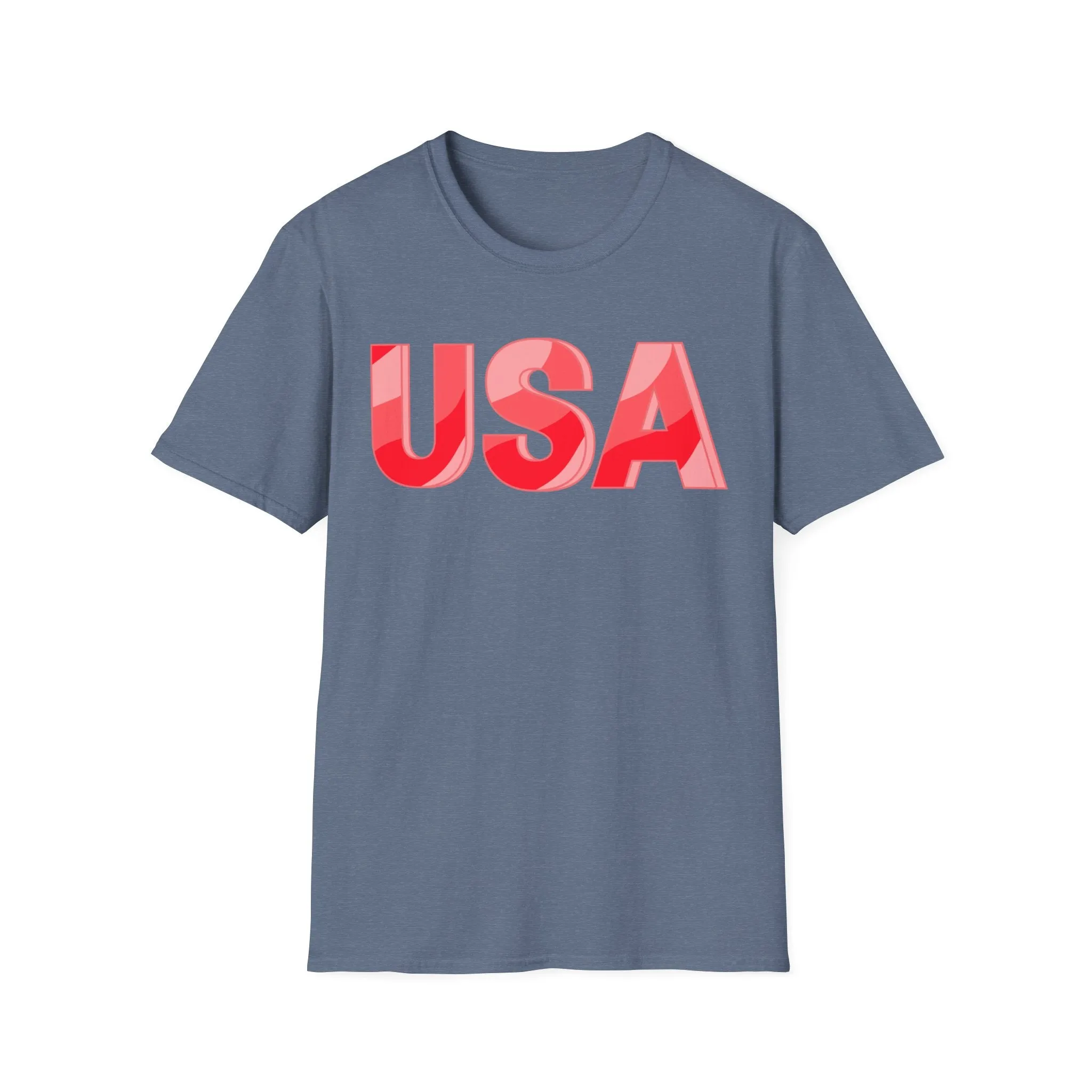 Heat Wave Pink and Coral USA Graphic T-Shirt