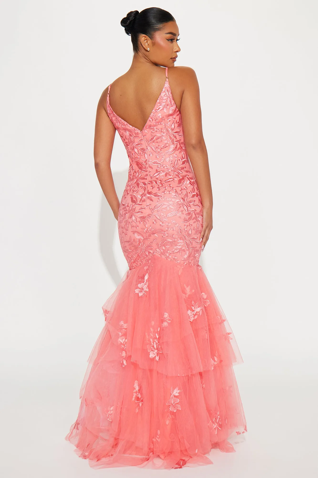 Helen Mermaid Gown - Coral