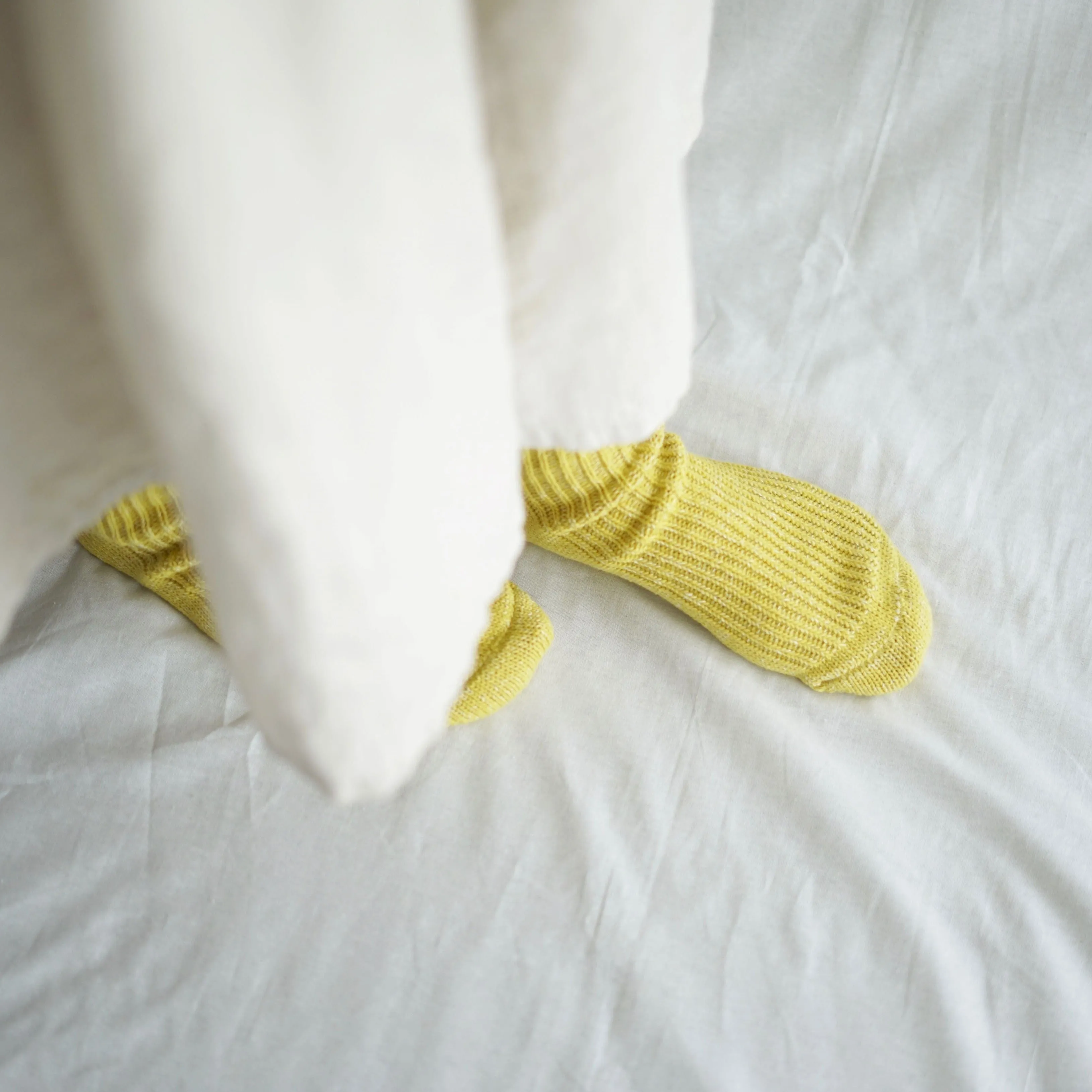 Hemp Cotton Ribbed Socks - Vintage Yellow