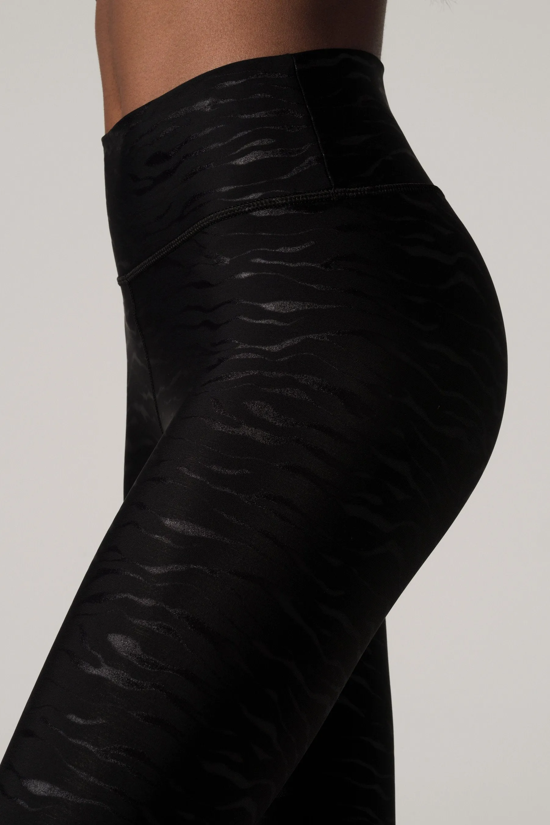 High Waist Leggings Tiger Emboss Black