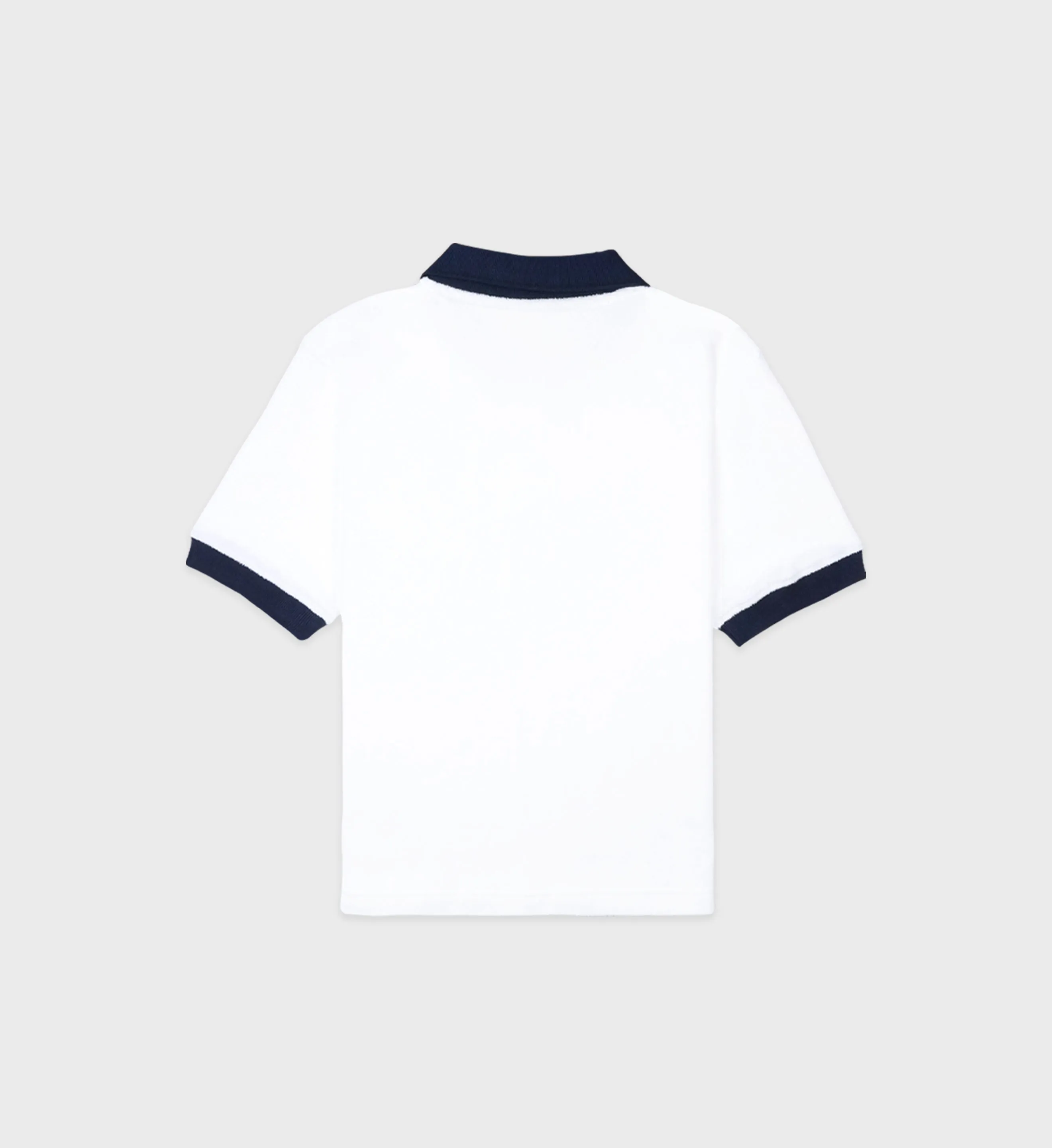 Hotel du Cap Cursive Contrast Terry Polo - White/Navy