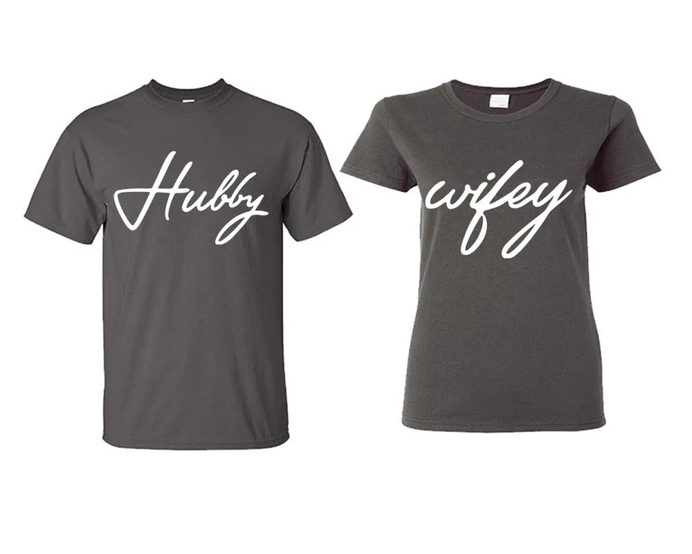 Hubby and Wifey Couple Matching Shirts, Design Man and Woman Shirts