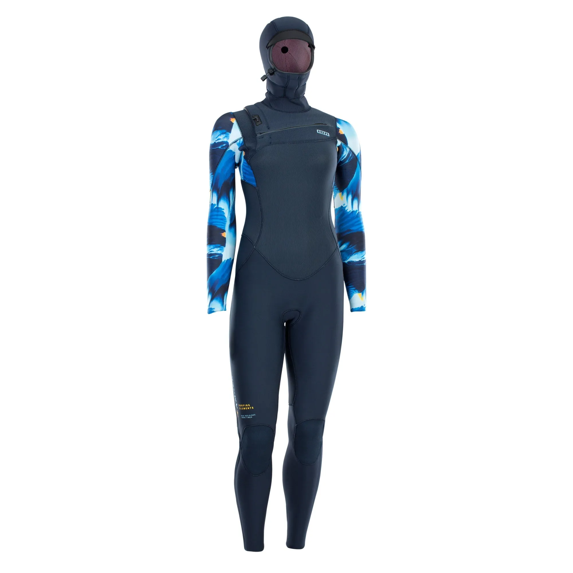 ION Womens Amaze Amp Semidry 6/5mm Chest Zip Hooded Wetsuit