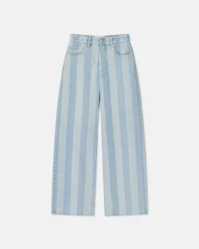 Josine - Striped Wide-Leg Jeans - Eco Light Wash