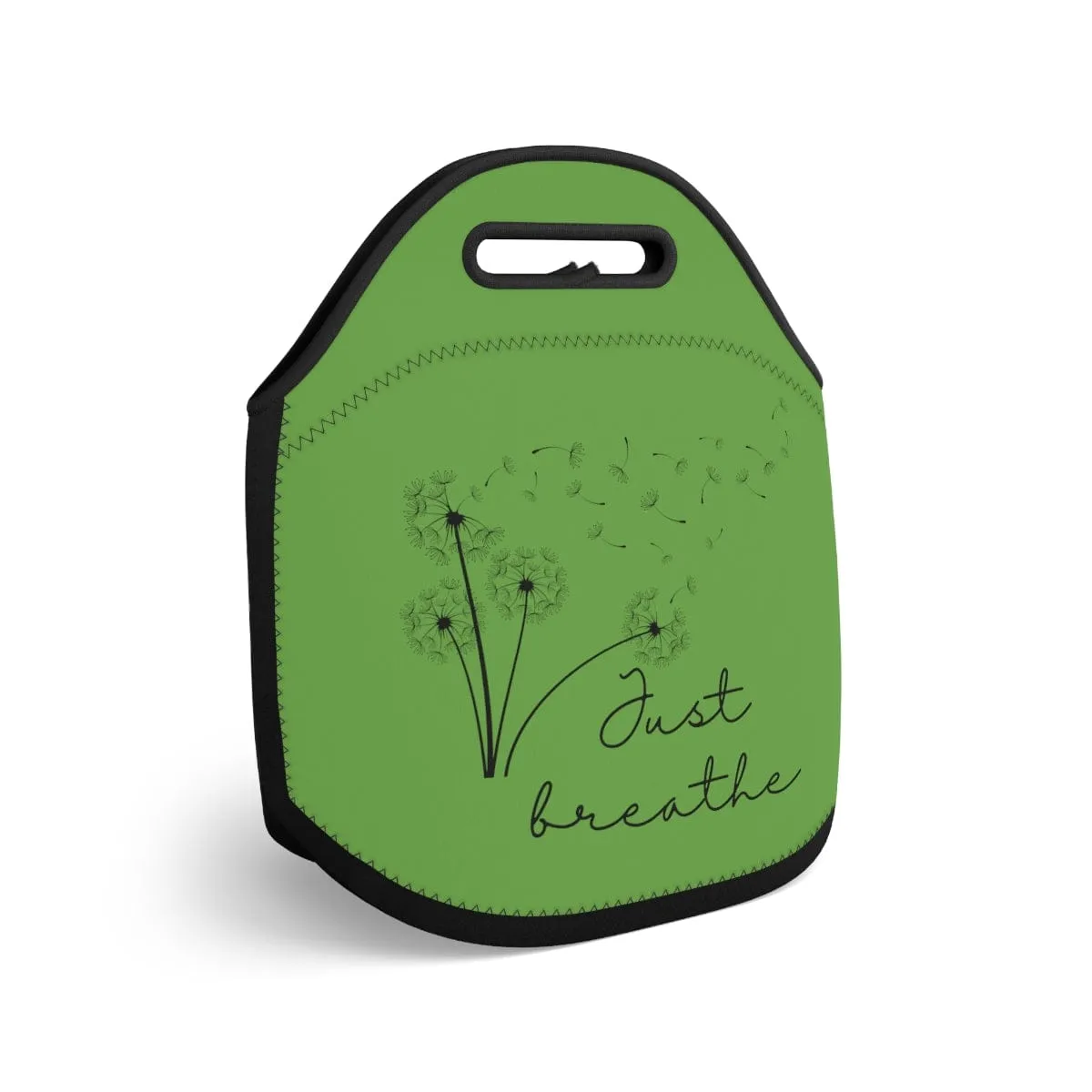 Just Breathe Neoprene Lunch Bag - Green & Black