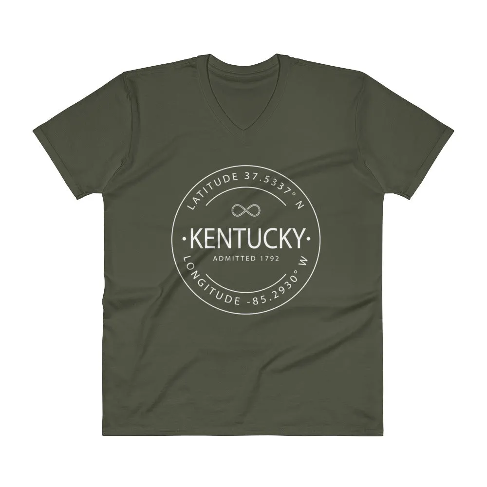 Kentucky - V-Neck T-Shirt - Latitude & Longitude