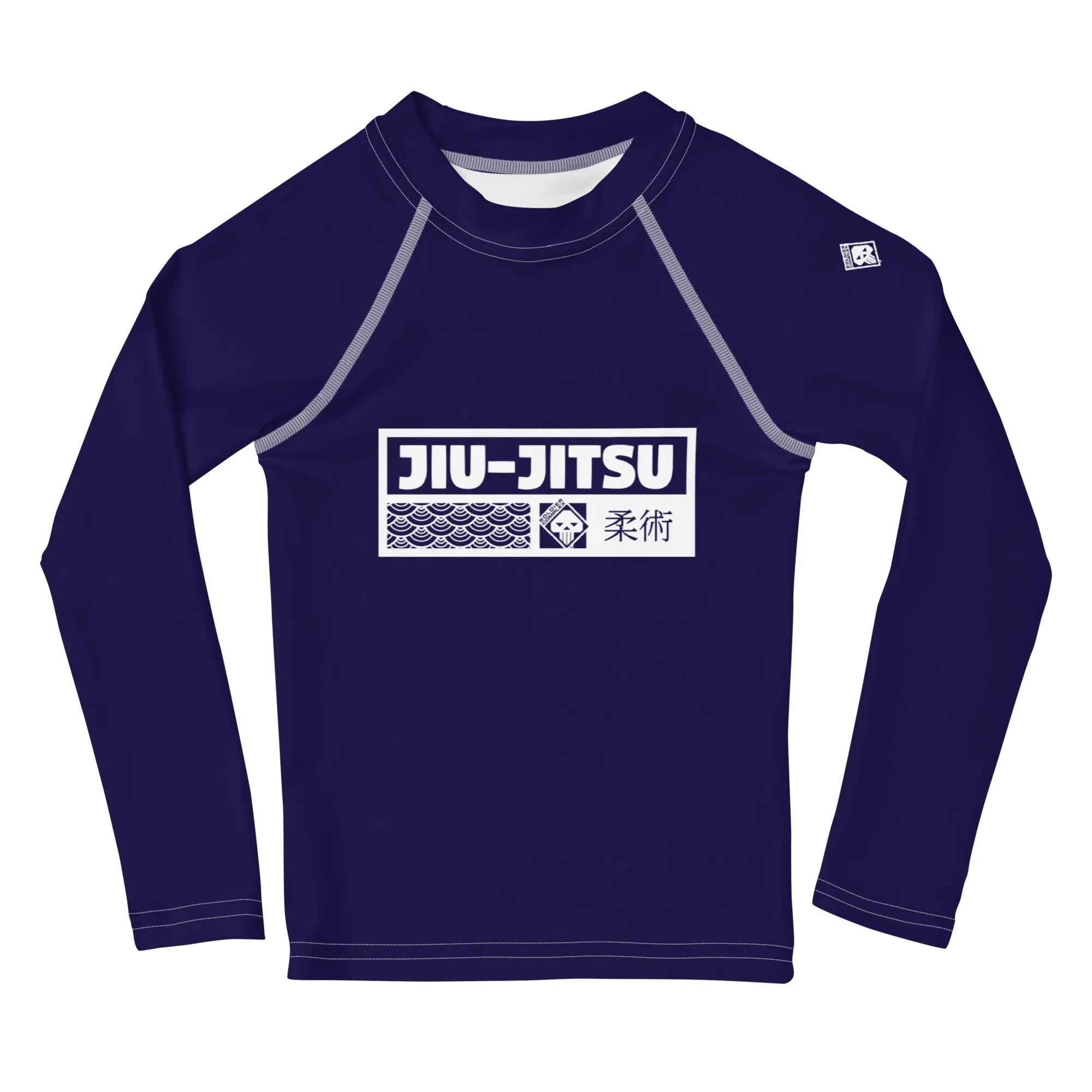 Kid's Boys Long Sleeve BJJ Rash Guard Jiu-Jitsu 002 - Midnight Blue