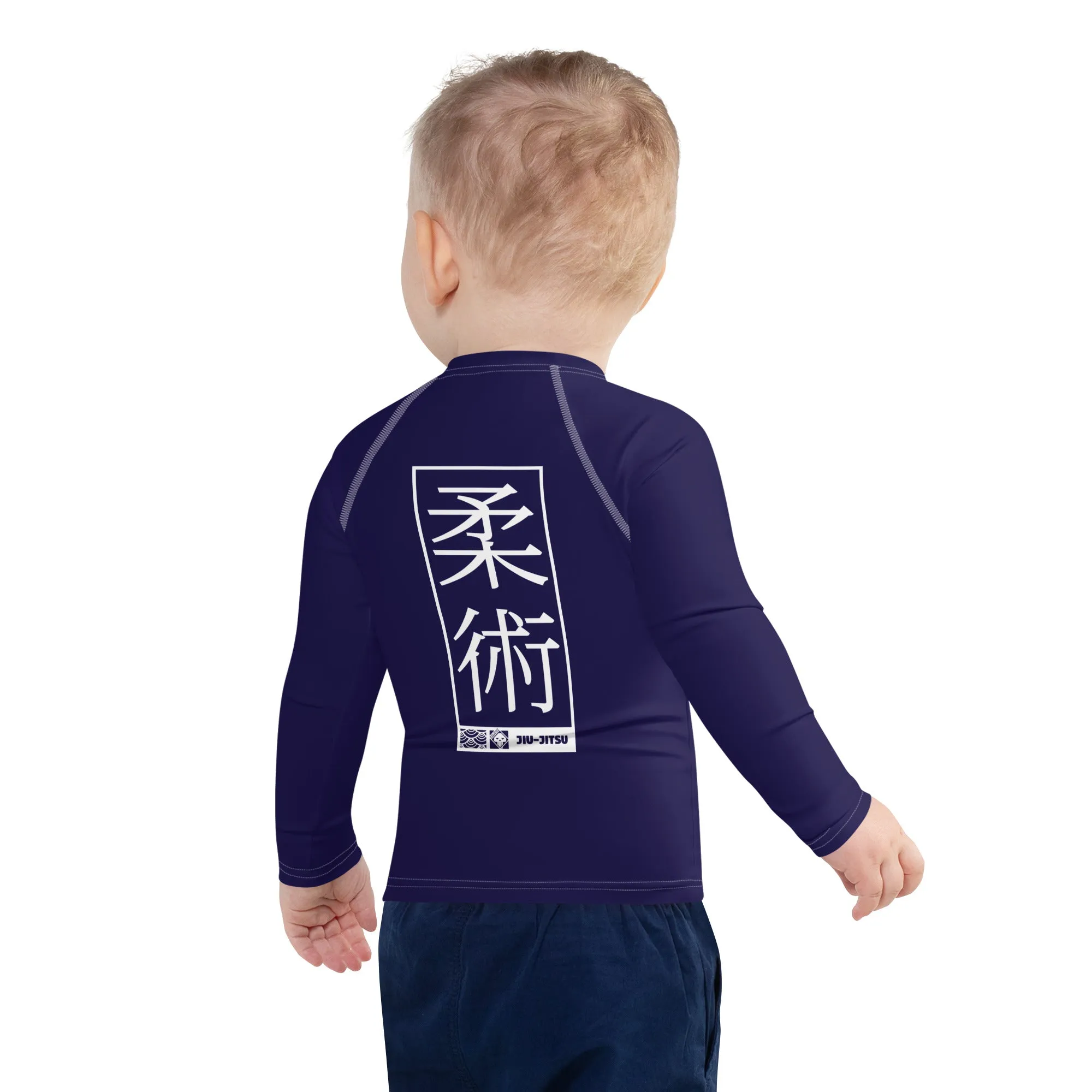 Kid's Boys Long Sleeve BJJ Rash Guard Jiu-Jitsu 002 - Midnight Blue