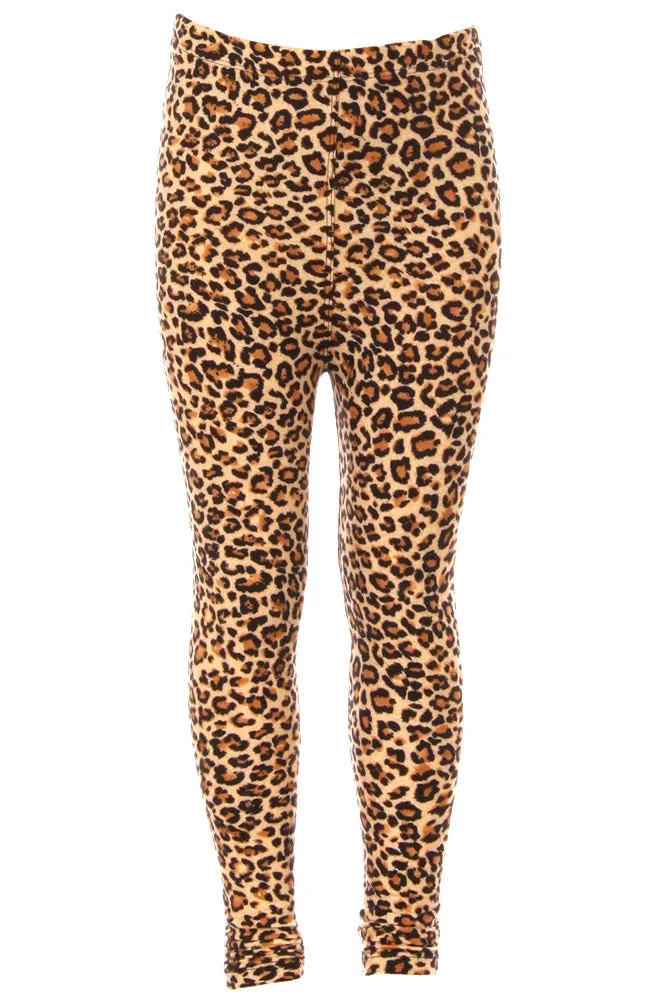 Kid's Small Cheetah Animal Skin Pattern Printed Leggings