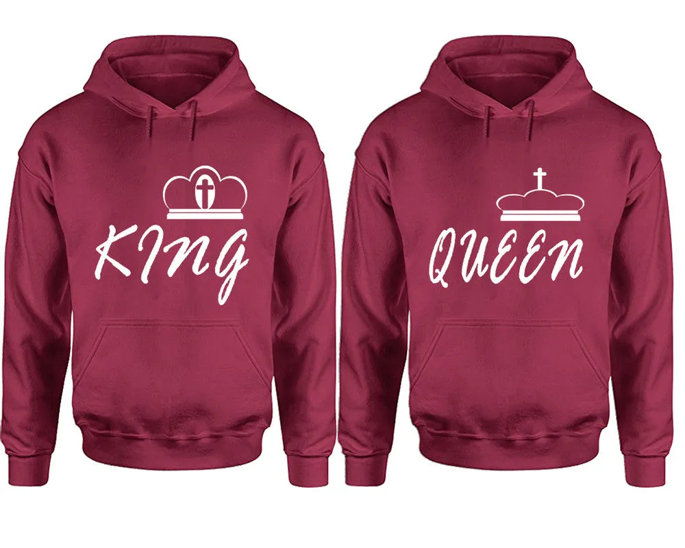 King Queen Couple Matching Pullover Hoodies