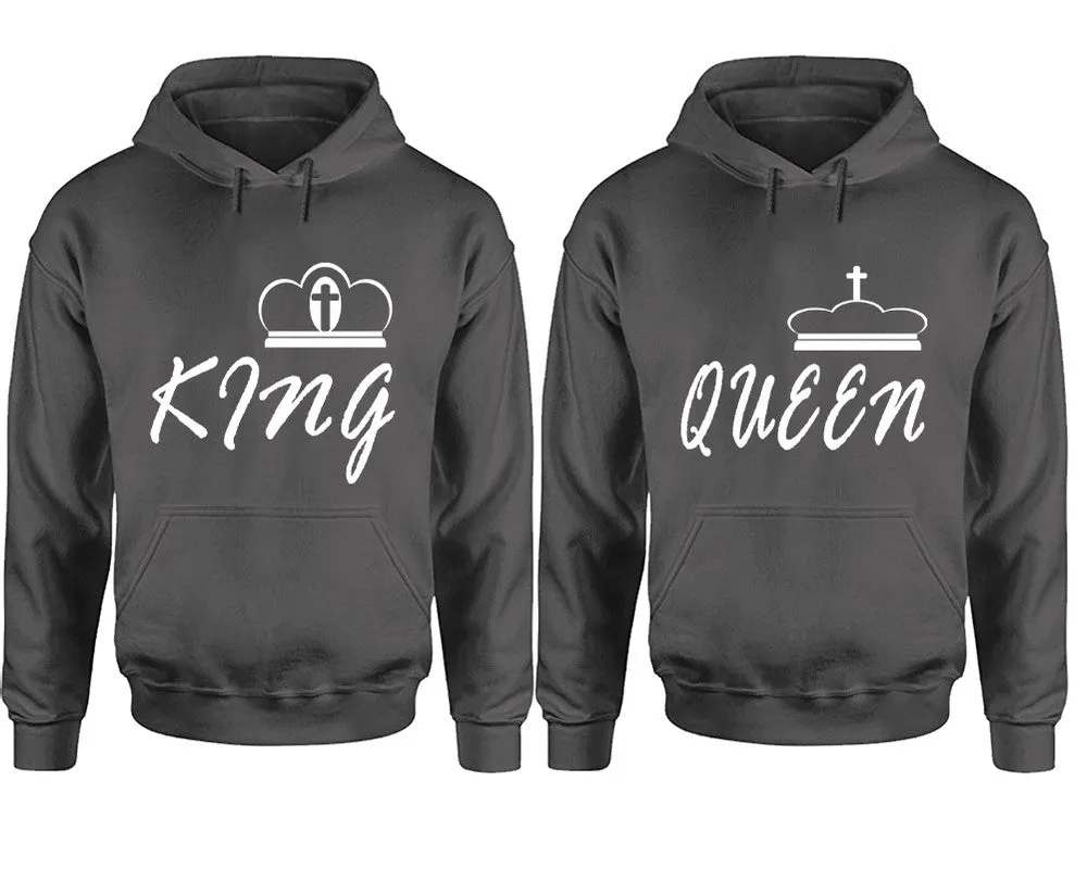 King Queen Couple Matching Pullover Hoodies