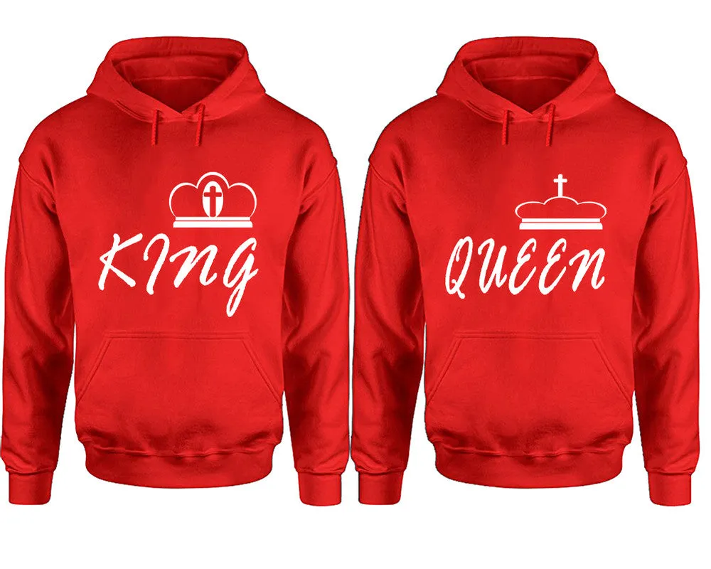 King Queen Couple Matching Pullover Hoodies