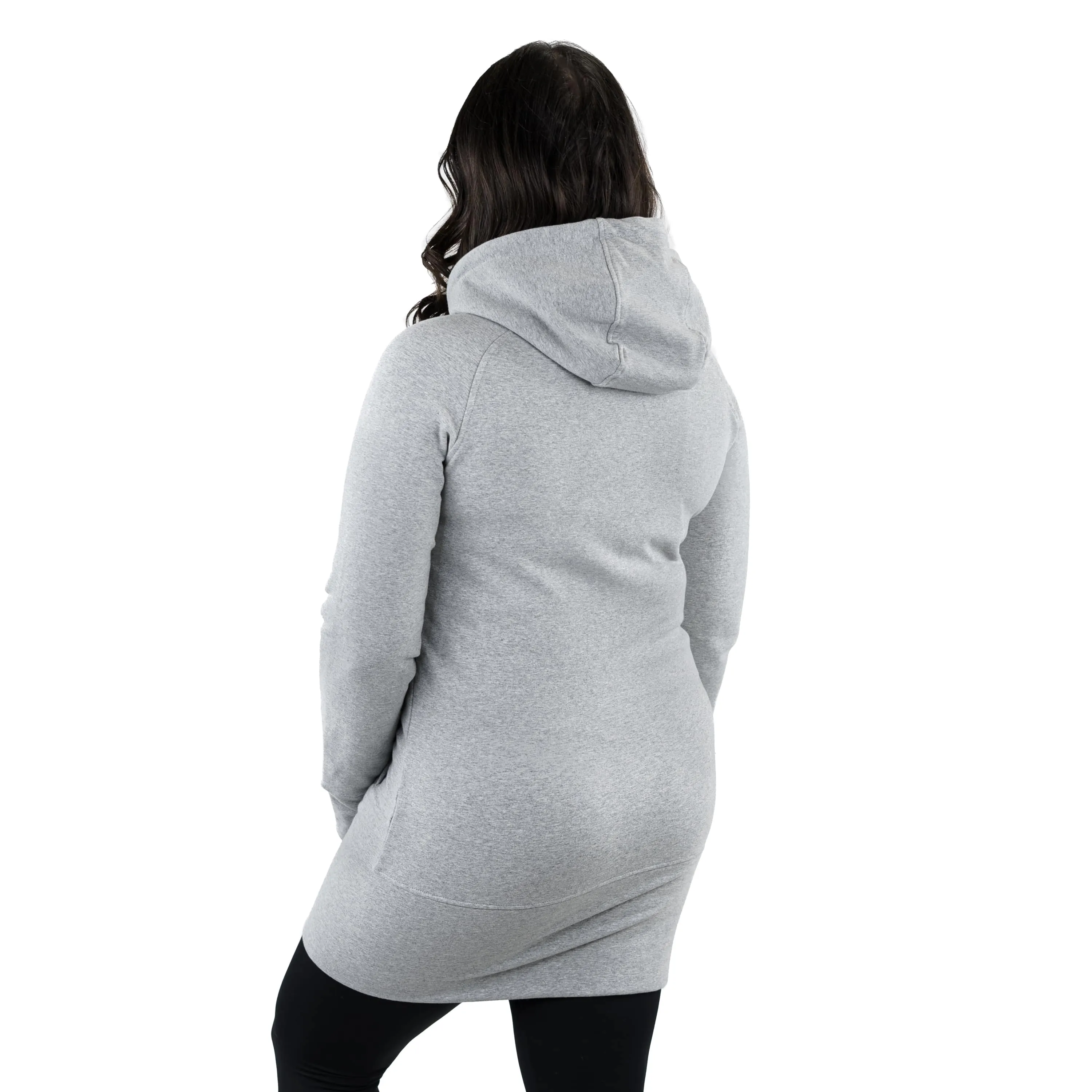 Kora Long Zipup Hoodie Heather Grey