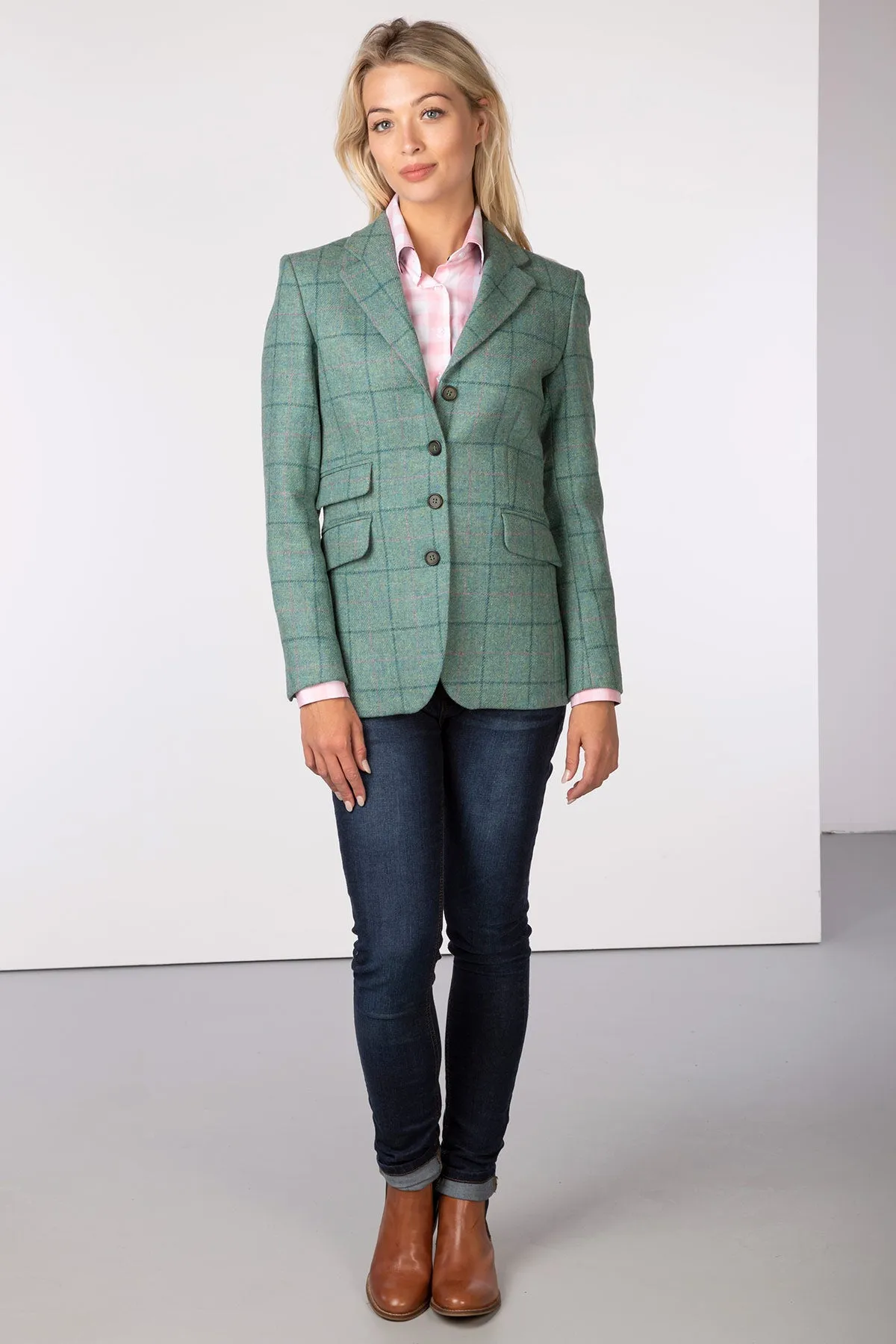 Ladies Long Tweed Blazer - Ella