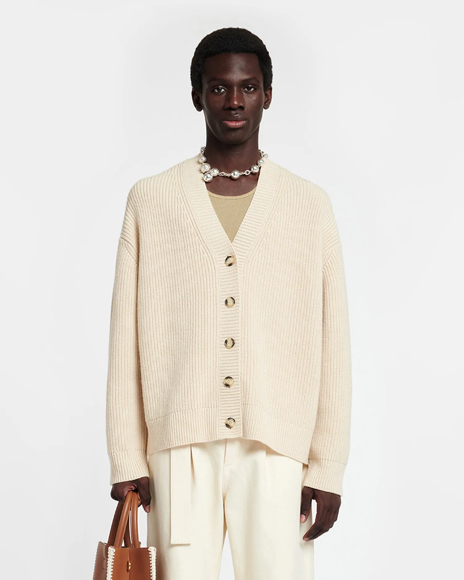 Laran - Cashmere-Blend Cardigan - Creme