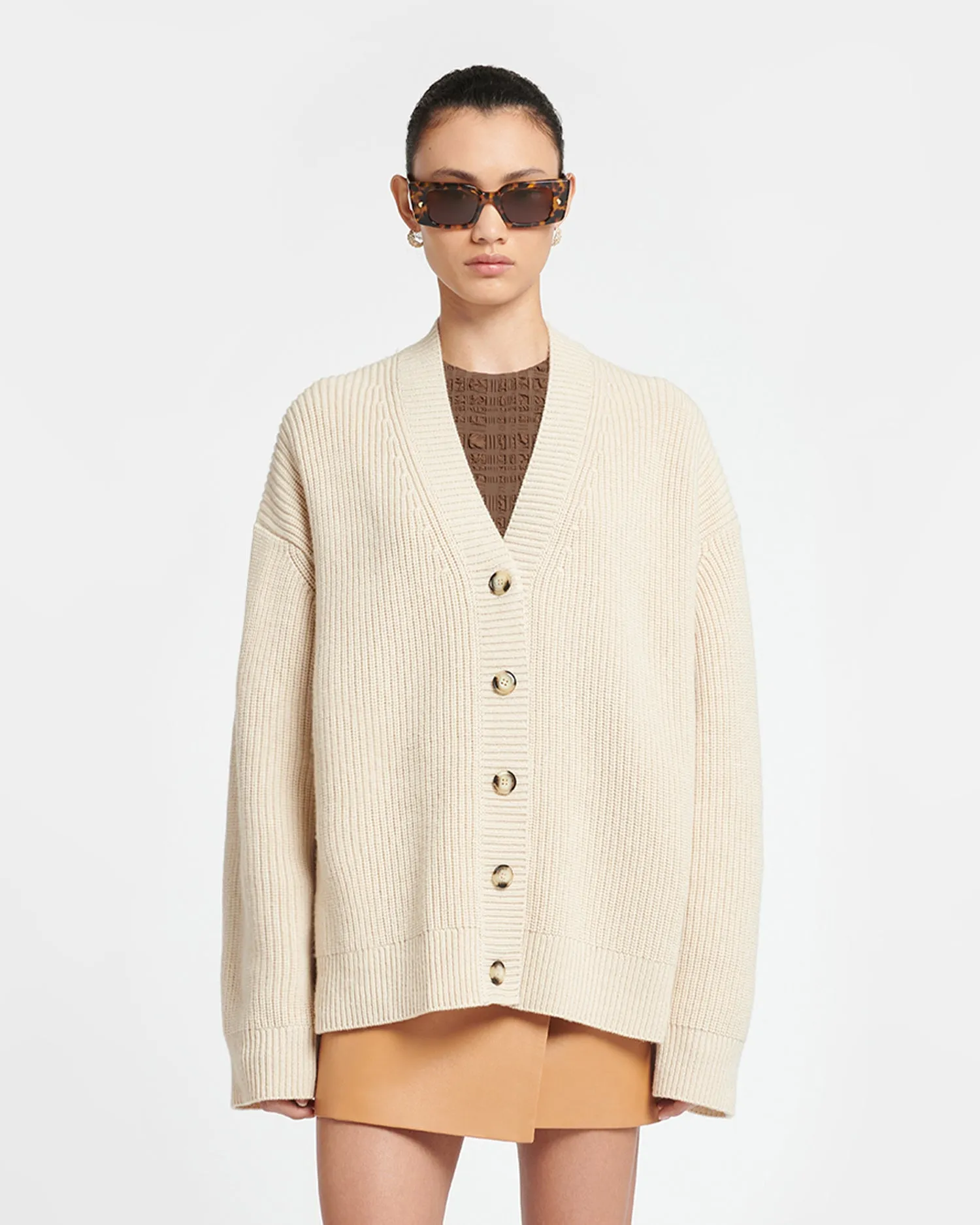 Laran - Cashmere-Blend Cardigan - Creme