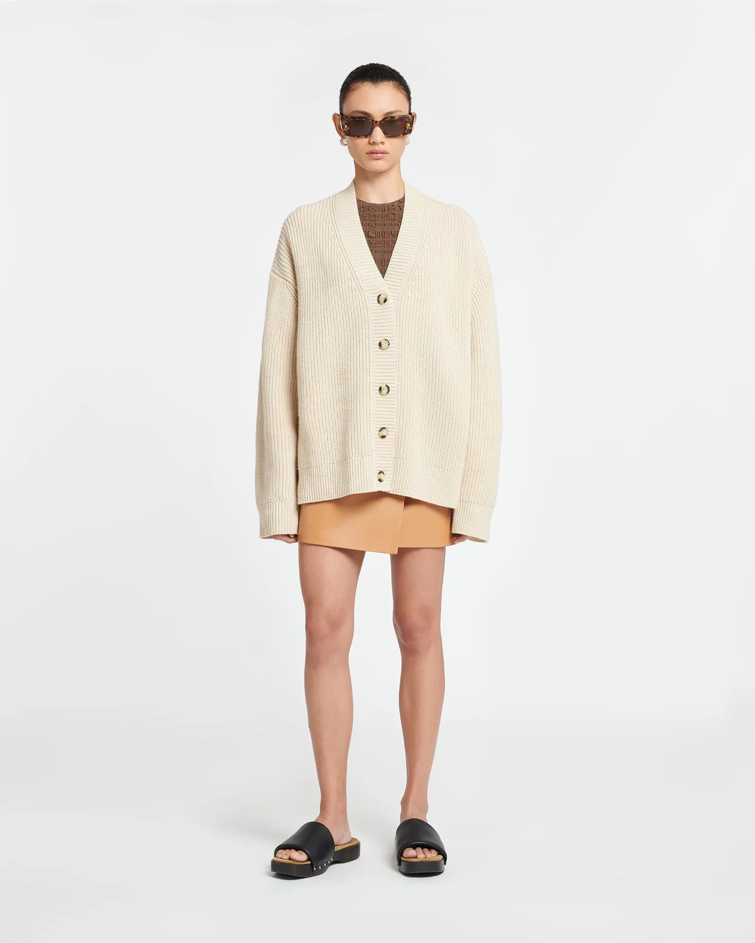 Laran - Cashmere-Blend Cardigan - Creme