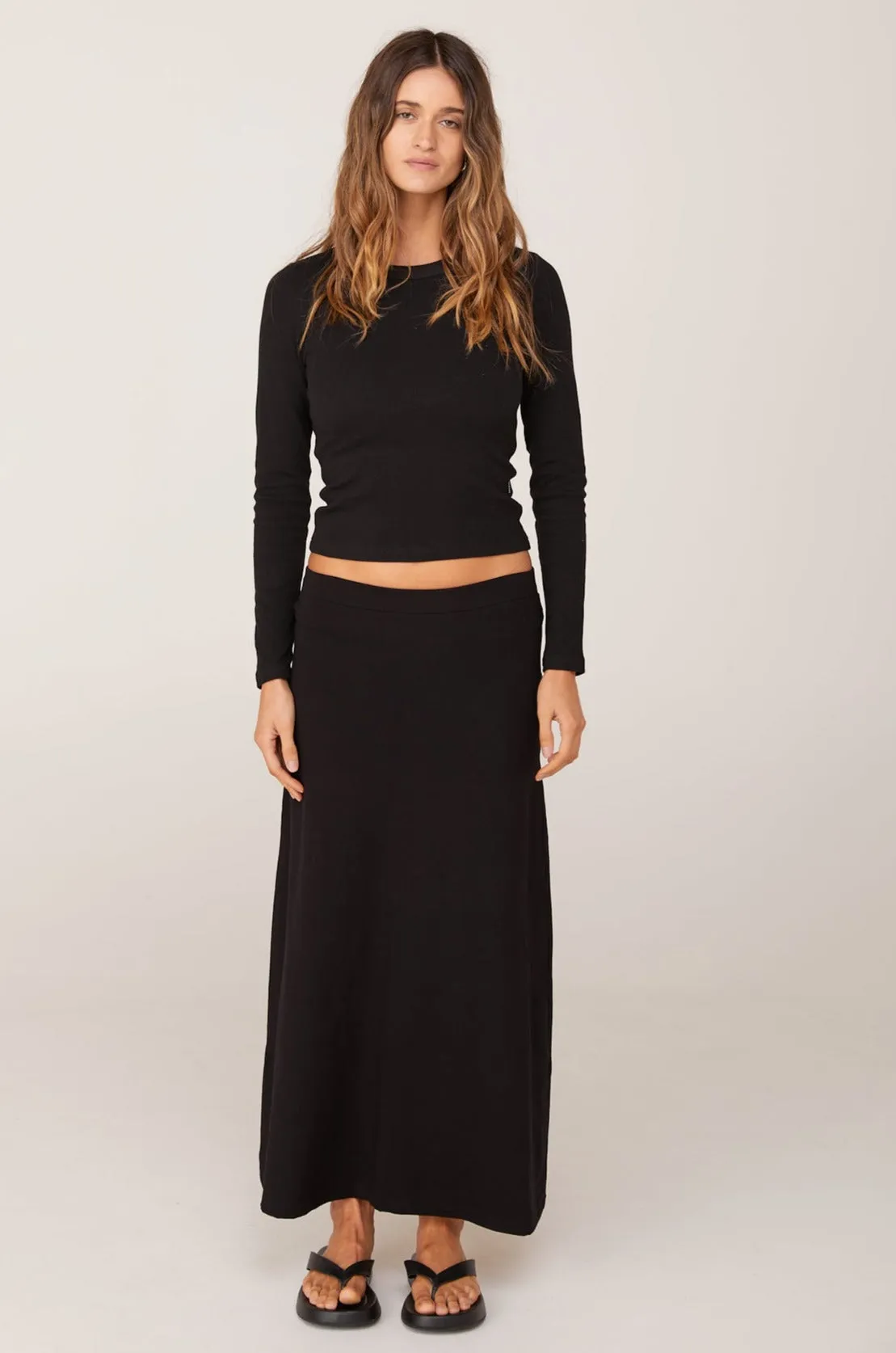 LEYLAH MIDI SKIRT - BLACK