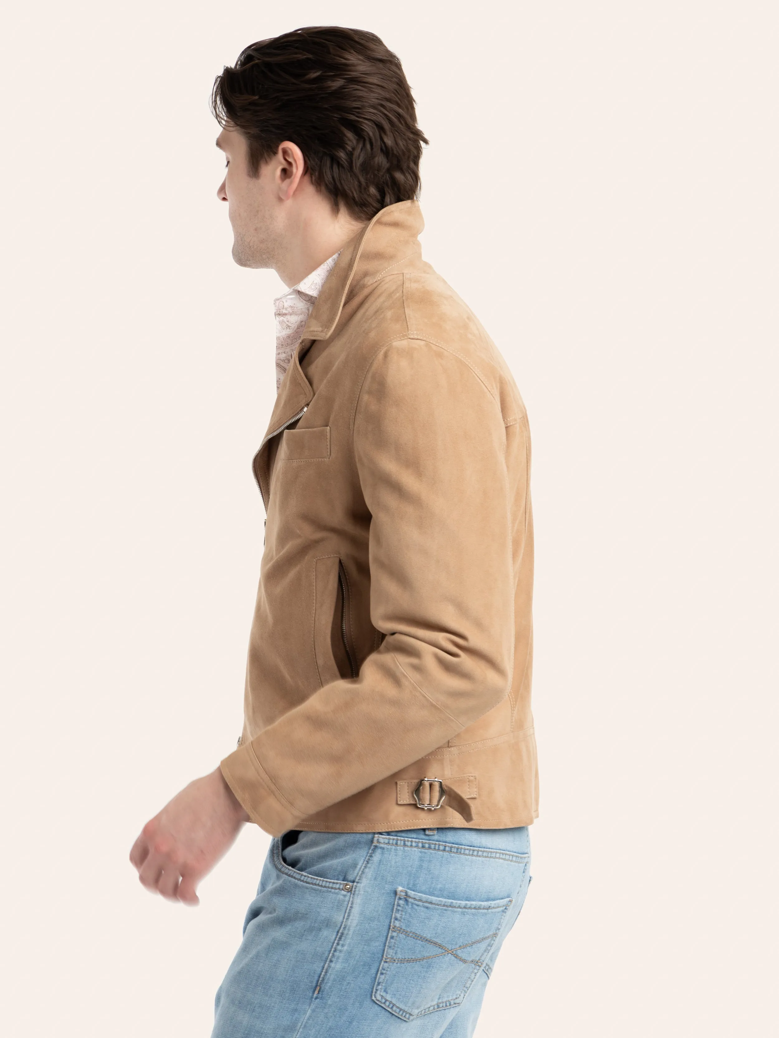 Light Brown Biker Leather Jacket