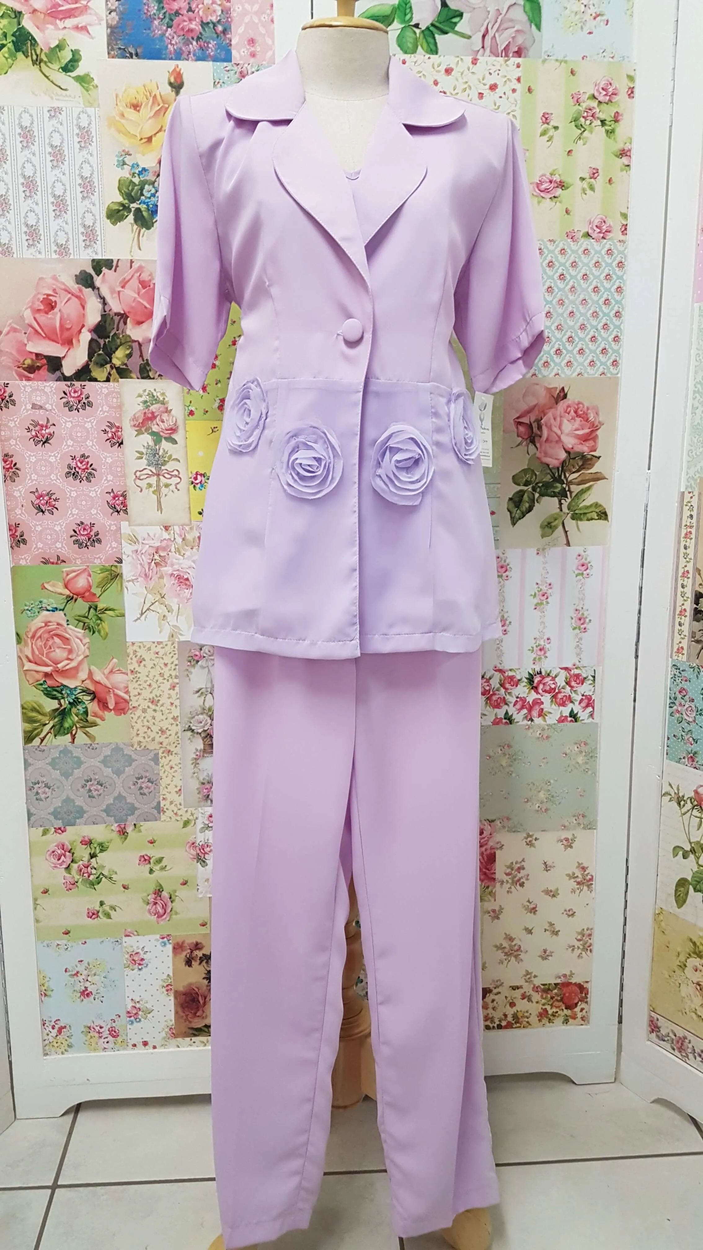 Lilac 3-Piece Pants Set BS035