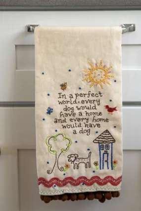 Linen Hand Towel - Perfect World Dog