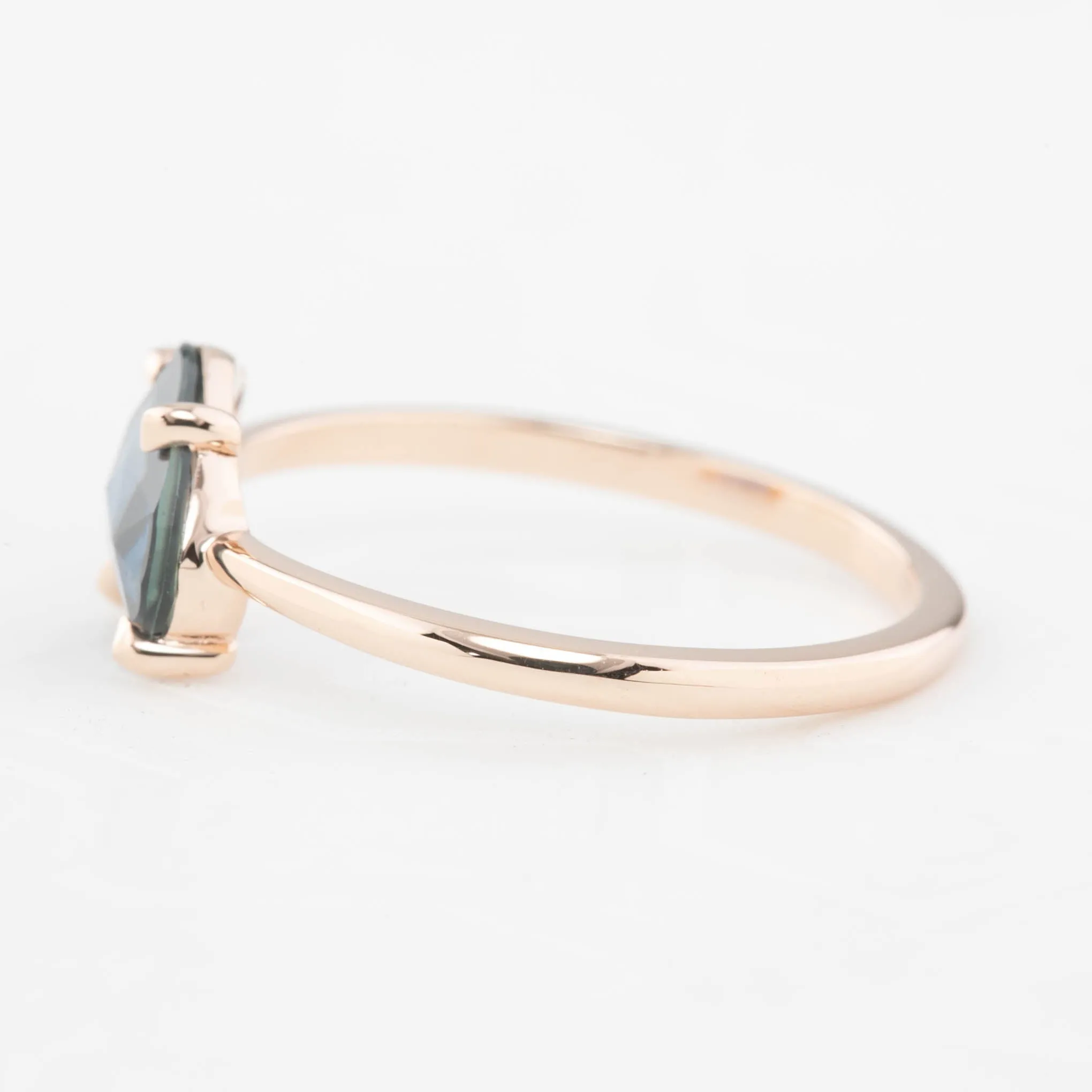 Lisa Ring - 1.20ct Unheated Organic Cut Blue Sapphire, 14k rose gold (One of a kind)