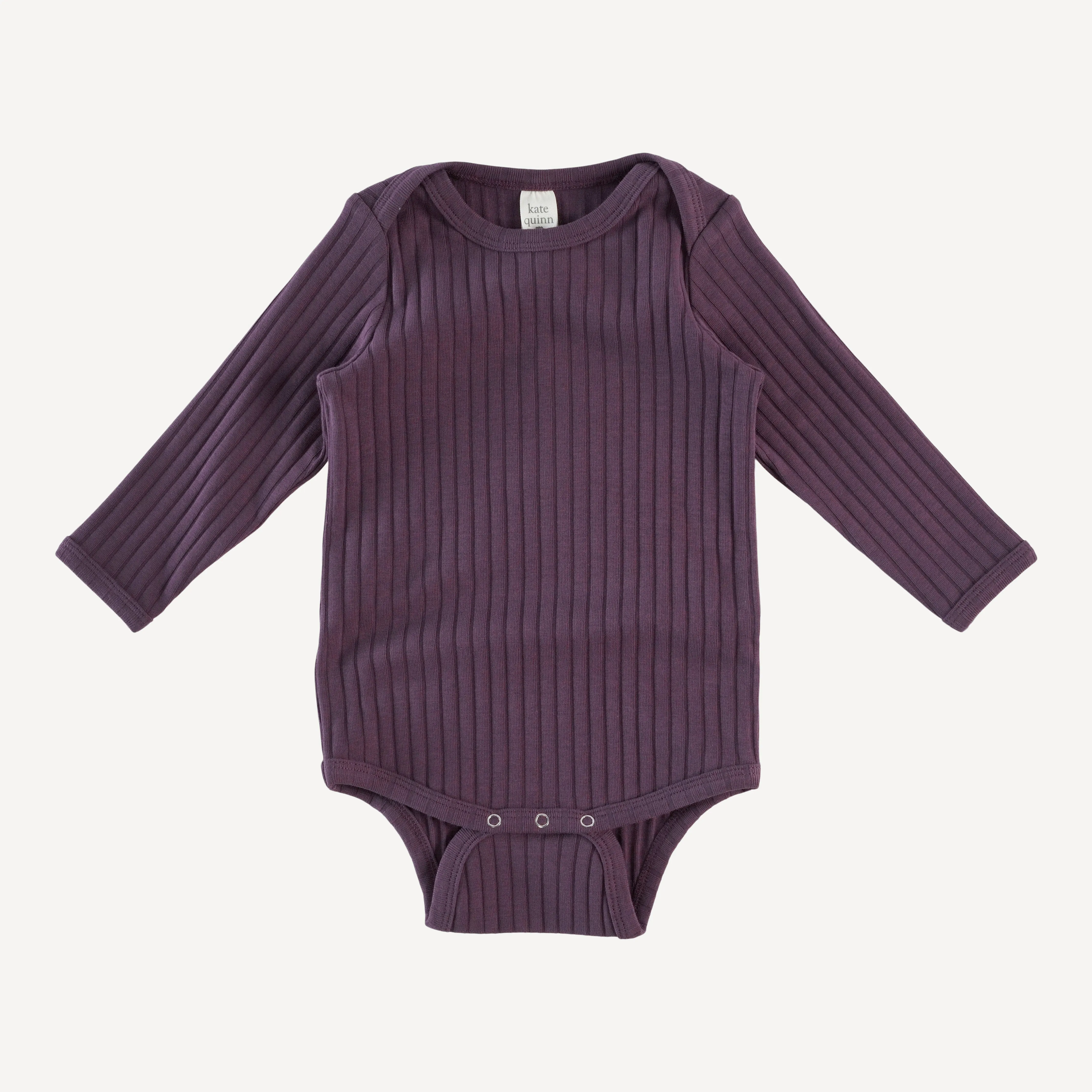 long sleeve lap neck bodysuit | raisin | classic rib