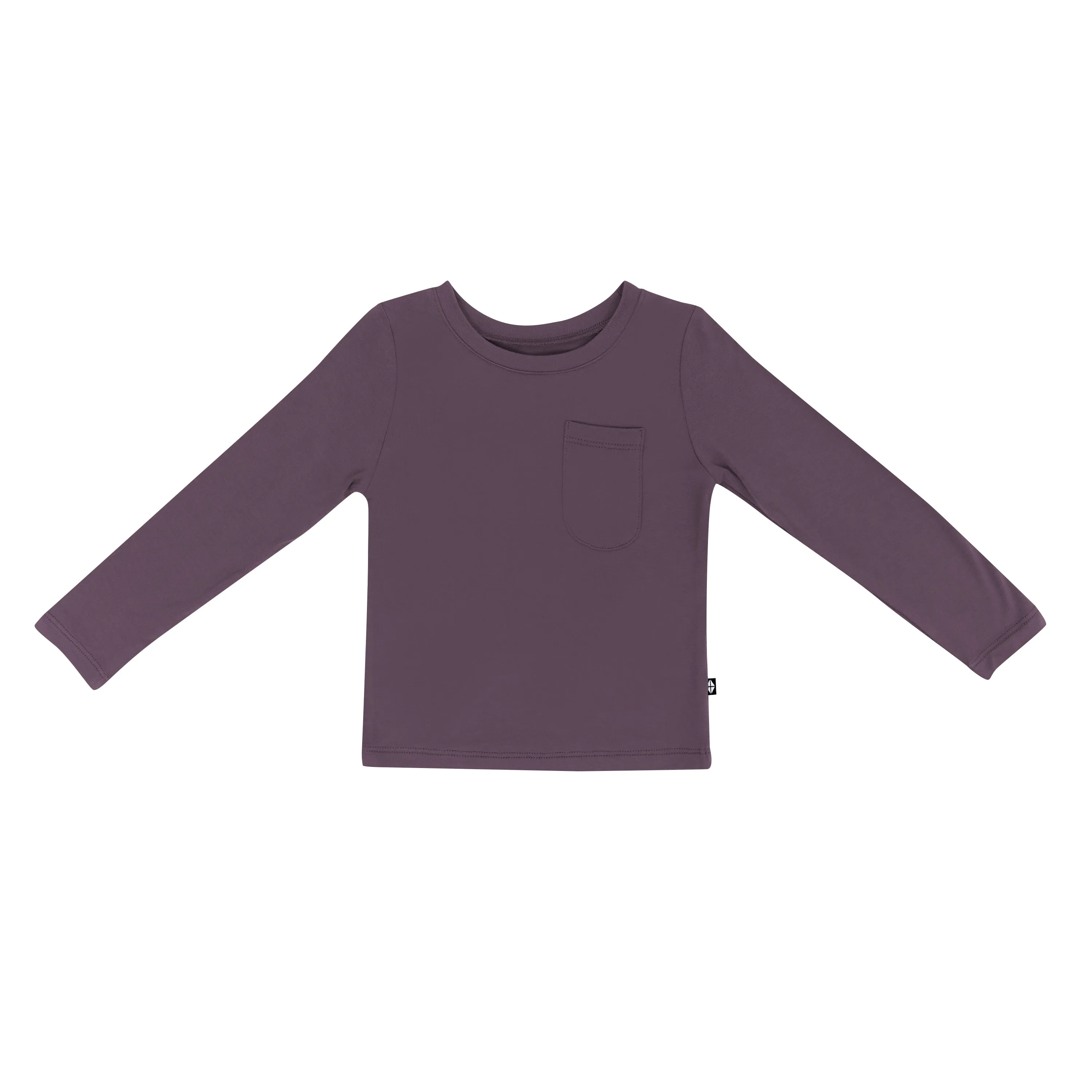 Long Sleeve Toddler Crew Neck Tee in Currant