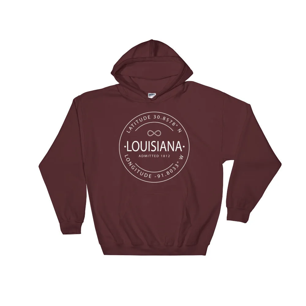 Louisiana - Hooded Sweatshirt - Latitude & Longitude