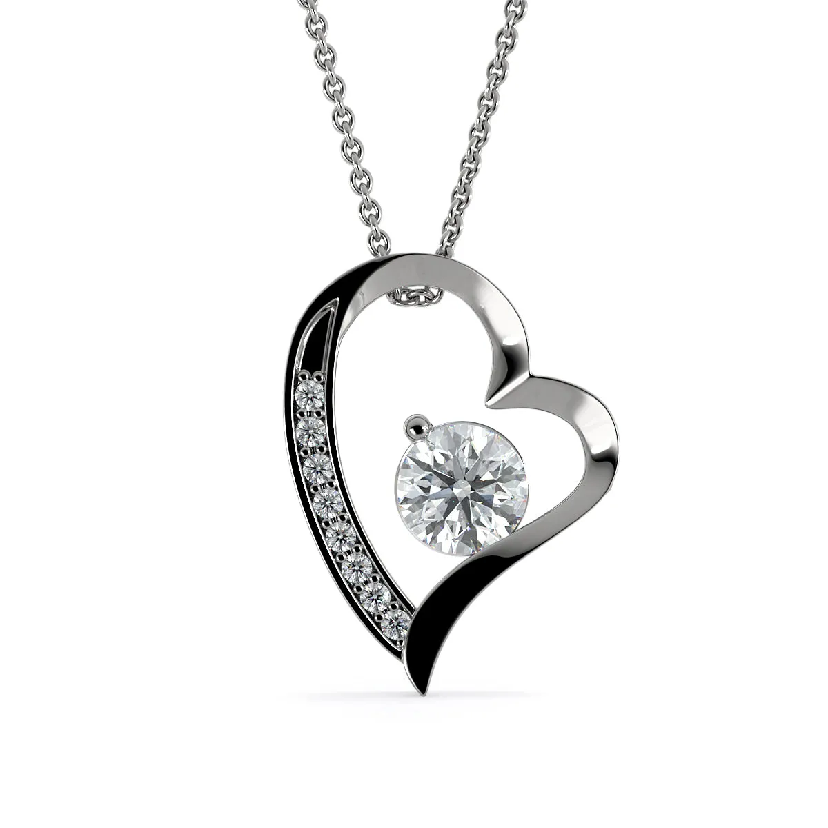 LOVE Forever Heart Necklace With Mom To Daughter "Braver" Message card