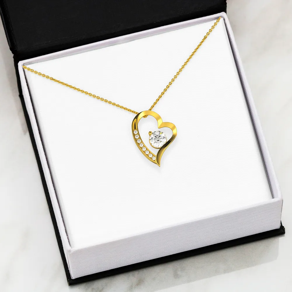 LOVE Forever Heart Necklace With Remembrance Guardian Angel Message Card