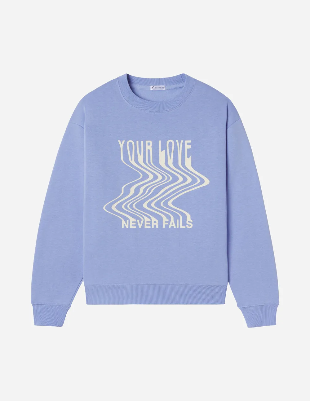 Love Never Fails Blue Unisex Crewneck