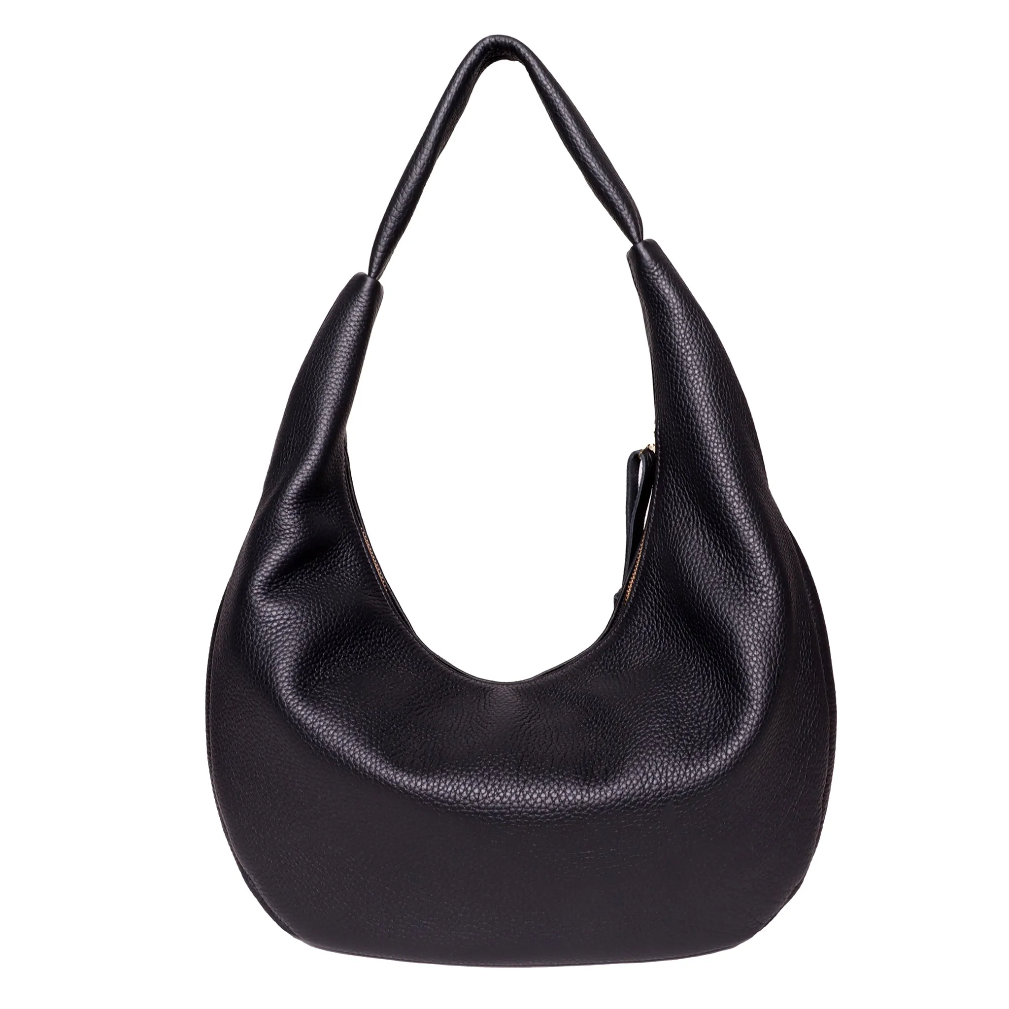 Lucia Hobo in Black Italian Buffalo Cowhide