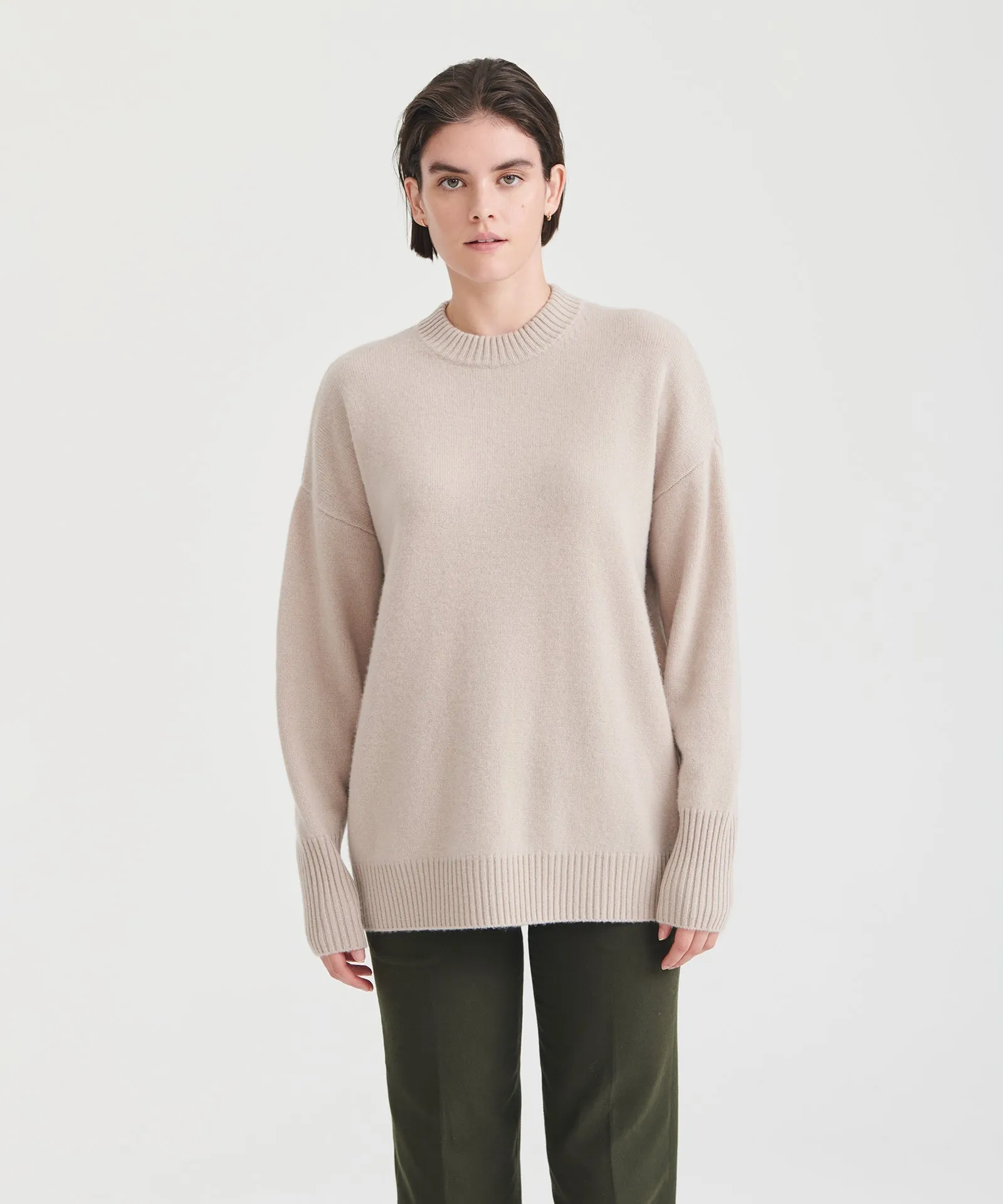 Luxe Cashmere Oversized Crewneck Sweater