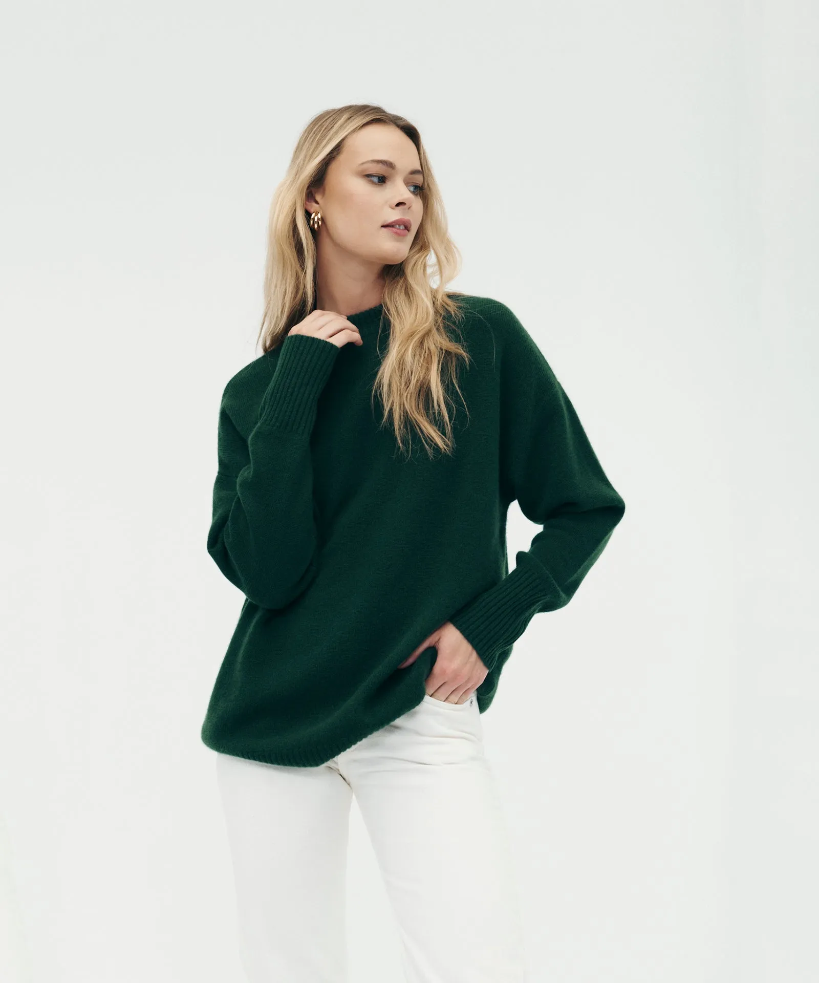 Luxe Cashmere Oversized Crewneck Sweater