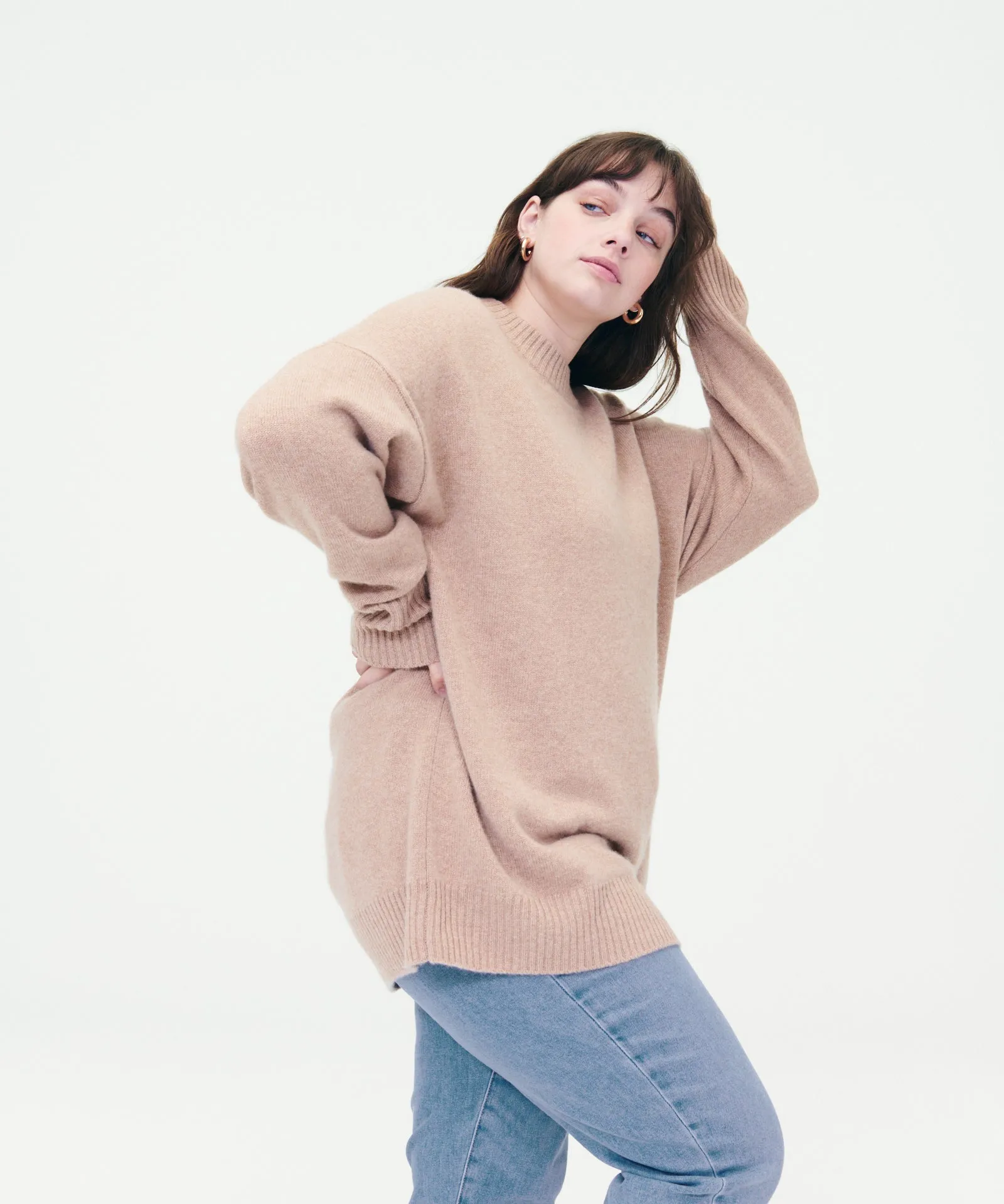 Luxe Cashmere Oversized Crewneck Sweater