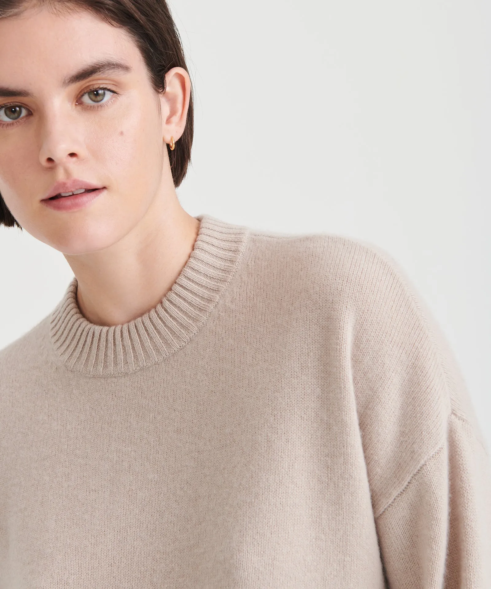 Luxe Cashmere Oversized Crewneck Sweater